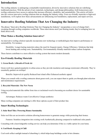 “Innovative Roofing Solutions That Are Changing the Industry”