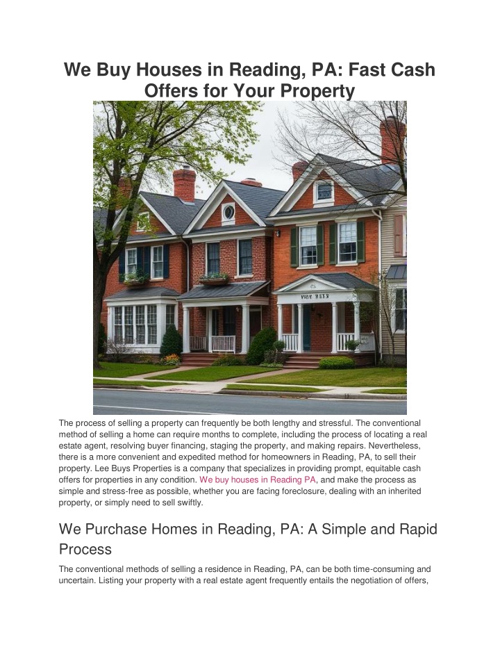 we buy houses in reading pa fast cash offers