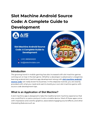 Slot Machine Android Source Code_ A Complete Guide to Development