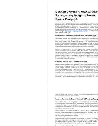 bennett university mba average package - Google Docs