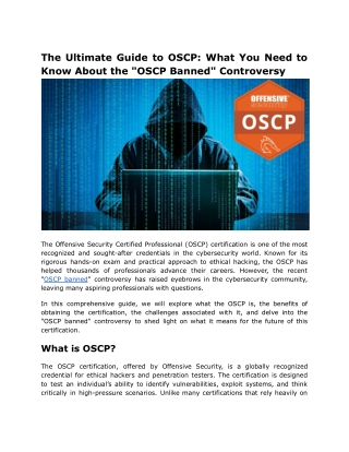the ultimate guide to oscp what you need to know