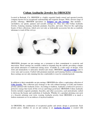 Cuban Azabache Jewelry by OROGEM