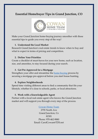 Essential Homebuyer Tips in Grand Junction, CO-2