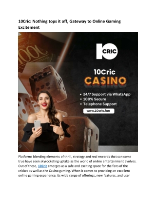 10cric nothing tops it off gateway to online