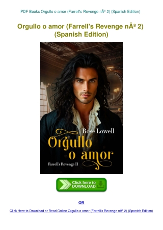 PDF Books Orgullo o amor (Farrell's Revenge nÃ‚Âº 2) (Spanish Edition)