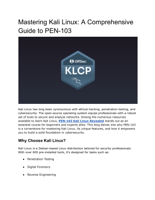 mastering kali linux a comprehensive guide