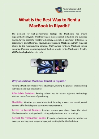 What is the Best Way to Rent a MacBook in Riyadh?