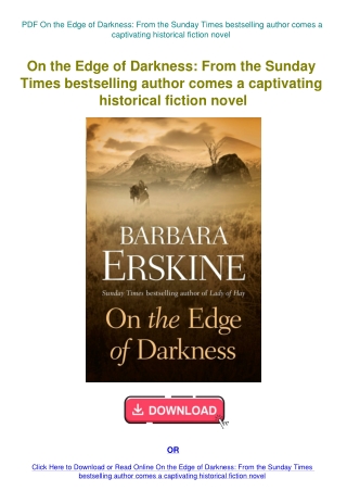 PDF On the Edge of Darkness From the Sunday Times bestselling author comes a captivating historical