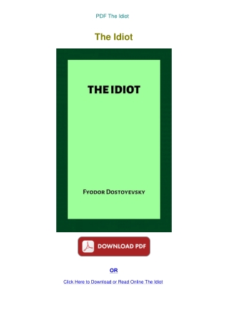 PDF The Idiot