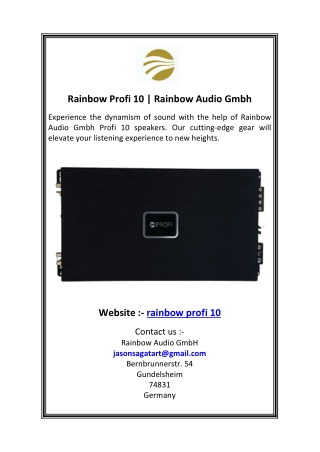 rainbow profi 10 rainbow audio gmbh