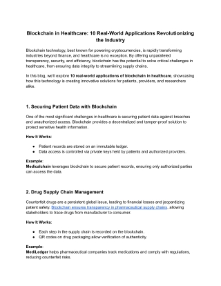 blockchain in healthcare 10 real world