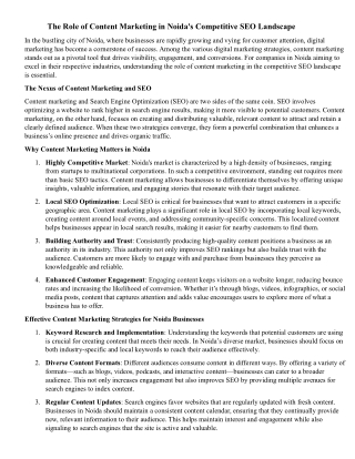 the role of content marketing in noida