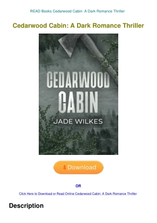 READ Books Cedarwood Cabin A Dark Romance Thriller