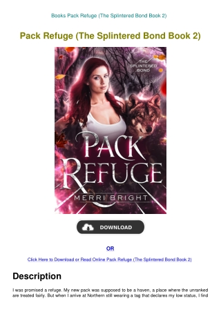 Books Pack Refuge (The Splintered Bond Book 2)