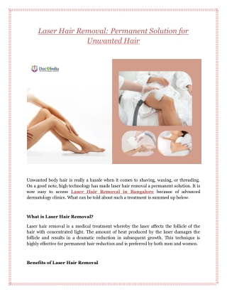 Laser Hair Removal: Permanent Solution for Unwanted Hair