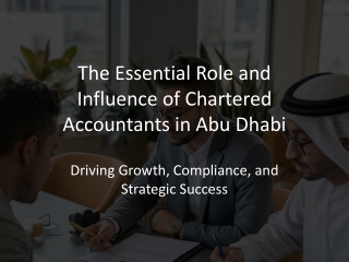 Essential Role and Influence of Chartered Accountants in Abu Dhabi