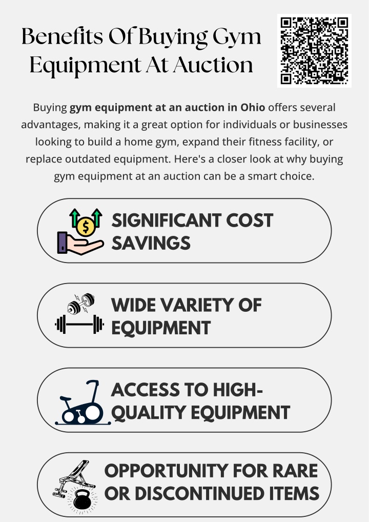 benefits of buying gym equipment at auction