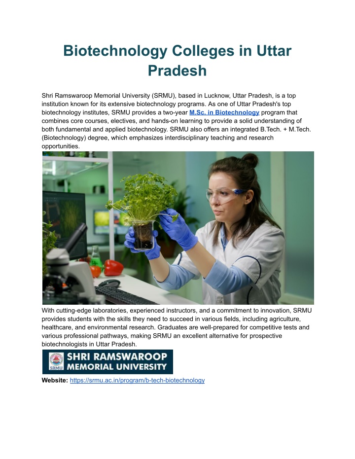 biotechnology colleges in uttar pradesh