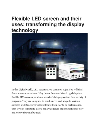 flexible led screen and their uses transforming
