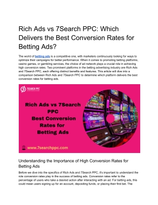 Rich Ads vs 7Search PPC_ Which Delivers the Best Conversion Rates for Betting Ads