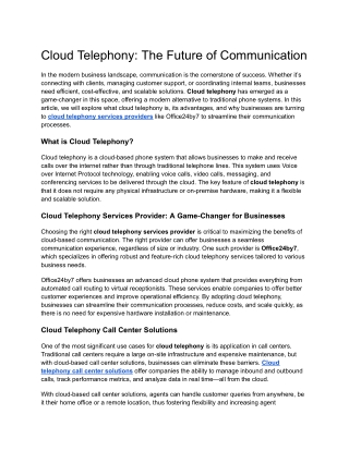 Cloud Telephony_ The Future of Communication