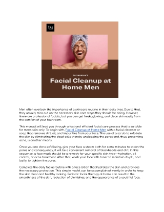 Effective Facial Cleanup at Home Men_ A Step-by-Step Guide