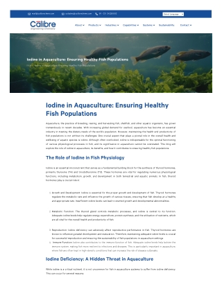 Iodine: A Key to Thriving Aquatic Life