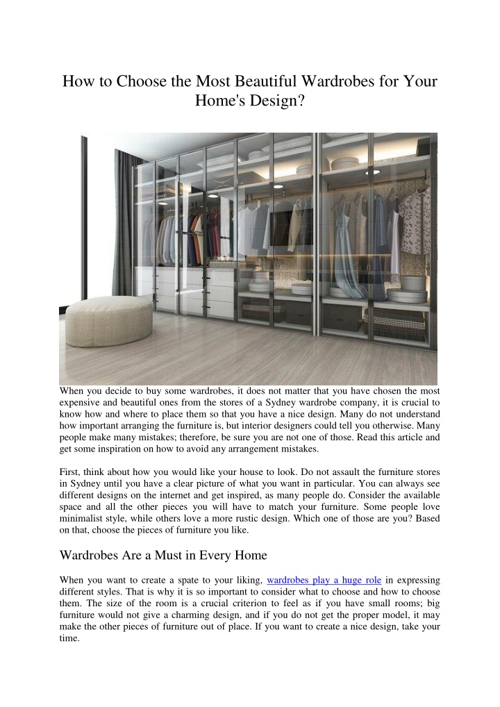 how to choose the most beautiful wardrobes