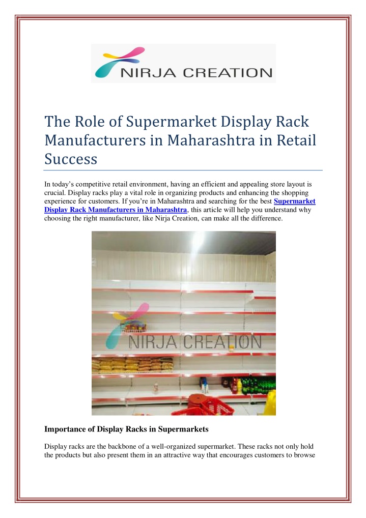 the role of supermarket display rack