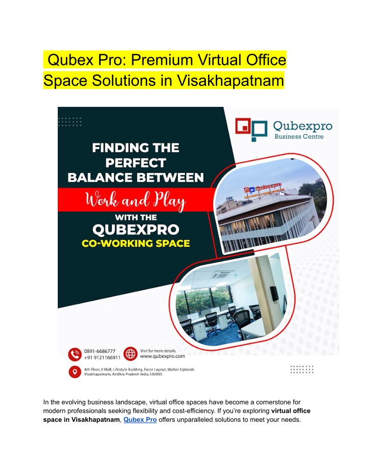 qubex pro premium virtual office space solutions