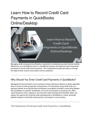 Learn How to Record Credit Card Payments in QuickBooks Online_Desktop