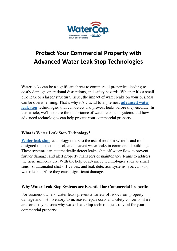 protect your commercial property with advanced