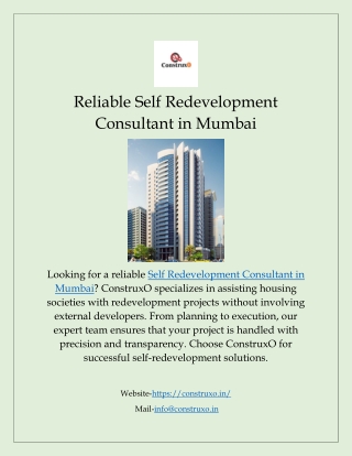 Reliable Self Redevelopment Consultant in Mumbai