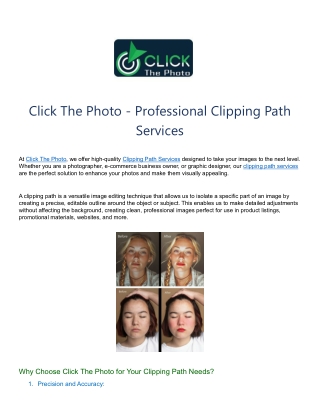 click the photo professional clipping path