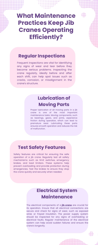 What Maintenance Practices Keep Jib Cranes Operating Efficiently?