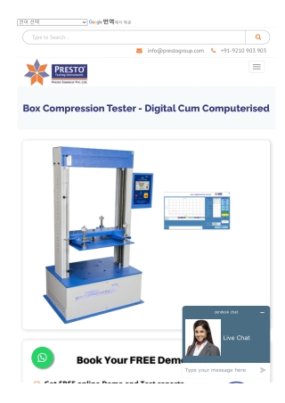 Computerized Box Compression Tester for Precise Packaging Testing