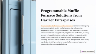 programmable muffle furnace solutions from