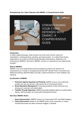 strengthening your cyber defenses with dmarc