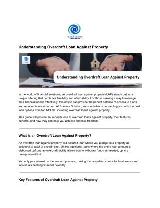 Understanding Overdraft Loan Against Property