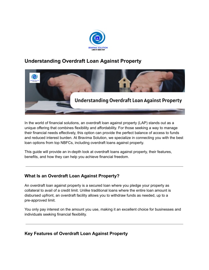 understanding overdraft loan against property