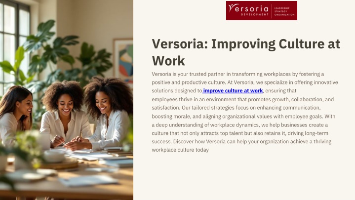 versoria improving culture at work versoria