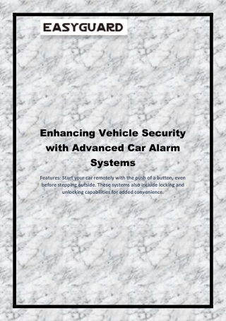Enhancing Vehicle Security with Advanced Car Alarm Systems