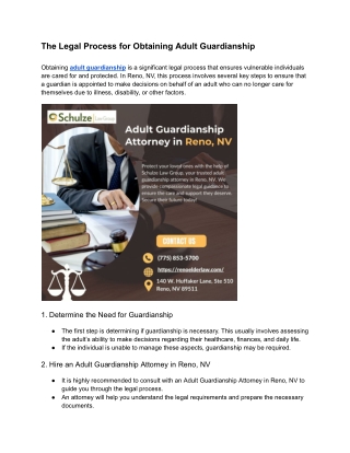 The Legal Process for Obtaining Adult Guardianship