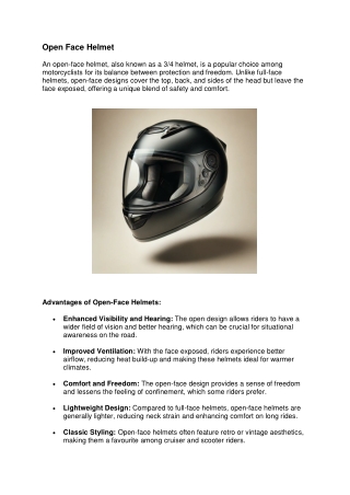 open face helmet