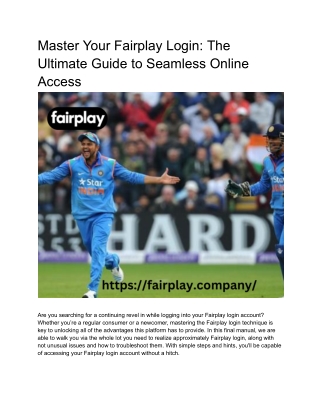 _Master Your Fairplay Login_ The Ultimate Guide to Seamless Online Access