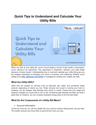 Quick Tips to Understand and Calculate Your Utility Bills