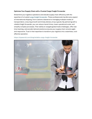 optimize your supply chain with a trusted cargo