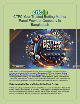 Leading Mother Panel Provider in Bangladesh – CTFC!