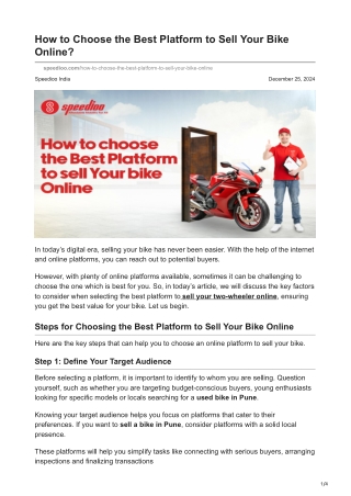 speedioo.com-How to Choose the Best Platform to Sell Your Bike Online