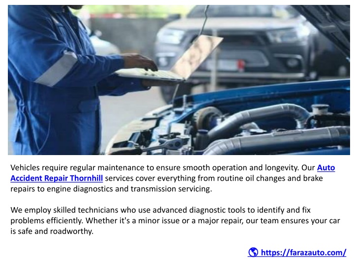 vehicles require regular maintenance to ensure